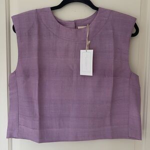 Julia Amory Slim Top Dupioni Silk Lilac